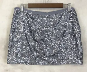 London‎ Jean Sequin Mini Skirt Size 6 Y2K Party Glam Evening Sparkly Stagecoach thumbnail 1
