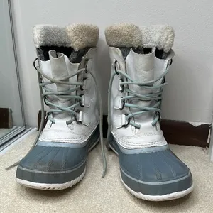 Sorel: White and Blue Waterproof Winter Boots thumbnail 1