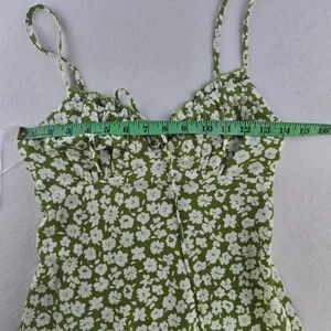 Princess Polly‎ Tasmin Green Floral Mini Dress Spaghetti Strap Tie Front US 4 thumbnail 9