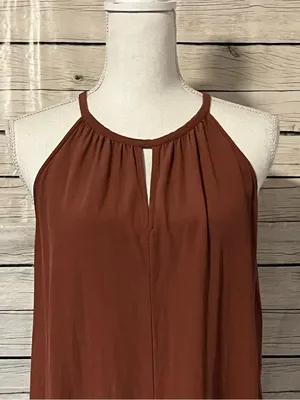 Eileen Fisher Halter Maxi Dress in Rust Brown thumbnail 3