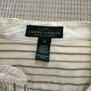 Ralph Lauren Lauren Jeans Co. Vintage Cream Striped Carpenter Blouse thumbnail 4