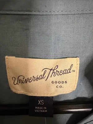 Universal Threads Dusty Blue Short-Sleeve Popover Blouse thumbnail 2