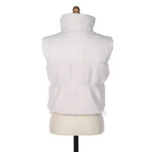 Thread & Supply‎ XS Nylon Sherpa Vest 2 Pocket Full Zip Utility Chic Off White thumbnail 2