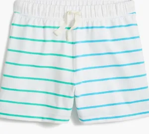 J.Crew Factory Women's striped pull on casual French Terry shorts Size XL thumbnail 1