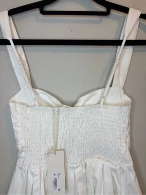 Altar’d State Ivory Fit & Flare Mini Dress NWT XXS Smocked Back thumbnail 12