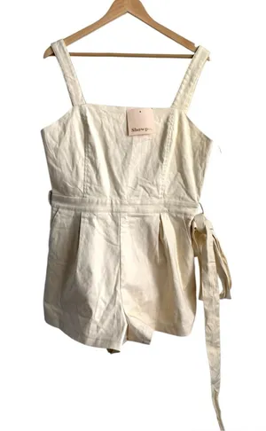 Showpo Aspatria Beige Canvas Belted Playsuit Romper NWT Size 12 thumbnail 1