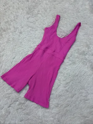 Year of ours pink ribbed romper thumbnail 2