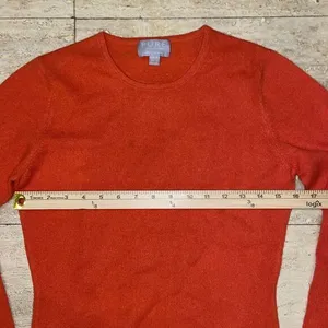 Pure Collection 100% Cashmere Long Sleeve‎ Crew Neck Sweater Orange Size 2 thumbnail 3