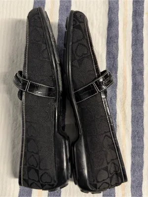 Brighton Black Monogram Slip On Loafers Shoes Made in Italy Leather Trim thumbnail 2