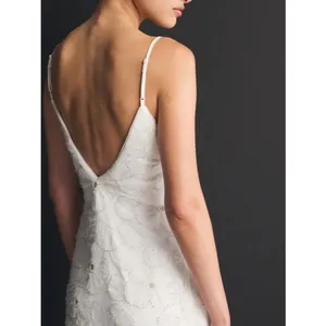 NWT Abercrombie Beaded Pearl Floral Mini Dress Size L White Bridal Event Party thumbnail 15