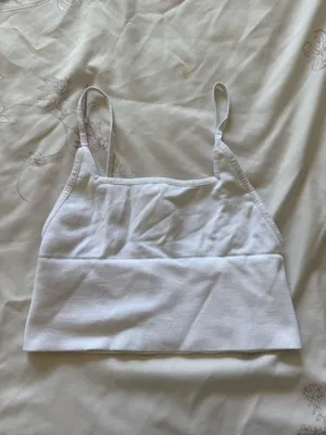 Free People Intimately | White Ribbed Spaghetti Strap Crop Top | XS-S thumbnail 2
