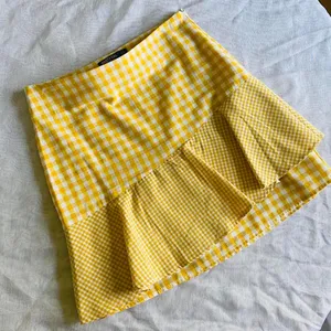 Nasty Gal Yellow Gingham  Mini Skirt thumbnail 1
