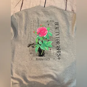 Isaiah crew neck heather gray women’s large Pink thumbnail 2