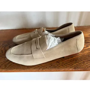 Quince Suede Penny Loafers Sand Beige Size 9.5 Women Slip On Flat Shoes thumbnail 2