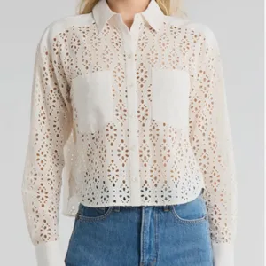VERONICA BEARD Aderes Eyelet Shirt in White - Size 16 - NWT Brand new! thumbnail 3