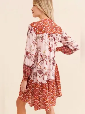 Anthropologie NEW NWT Asymmetrical Mini Dress Size XL Women’s Colorful Floral thumbnail 2