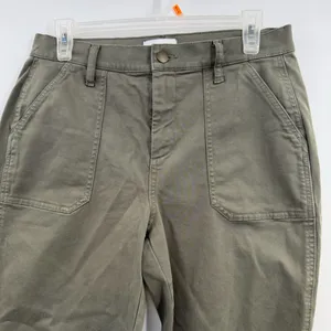 Evereve Payton Utility Pants Womens 28 Olive Green High Rise Ankle Slit thumbnail 2