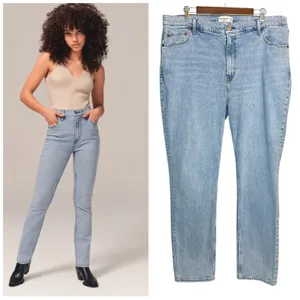 Abercrombie & Fitch The 90s Slim Straight Ultra High Rise Jeans Size 35/20 R‎ thumbnail 2