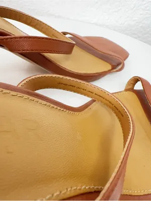 Jaggar The Label Brown Leather Thin Strap Square Toe Block Heel Slide Sandals 6 thumbnail 9