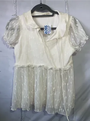 Ivory Lace Overlay Girls' Top Size L thumbnail 1