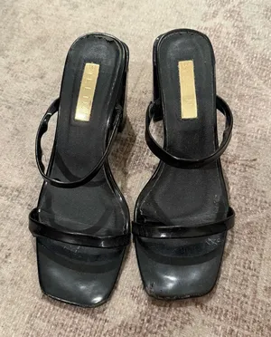 Billini Black Patent Square-Toe Strappy Block Heels thumbnail 1