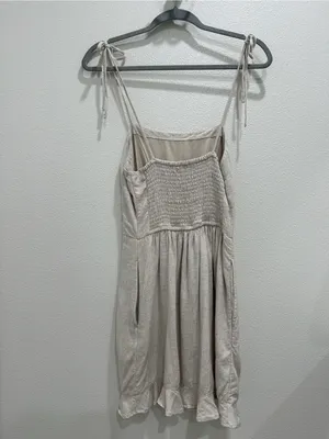 Abercrombie & Fitch Natural Tie-Shoulder Ruffle Mini Dress thumbnail 5