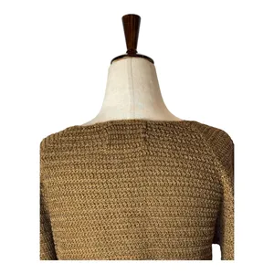 Coincidence & Chance Anthropologie Sweater Women Small Brown Knit Cotton Blend‎ thumbnail 4