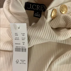 New with Tags JCrew Rib Knit Turtleneck with Buttons Sz M thumbnail 4