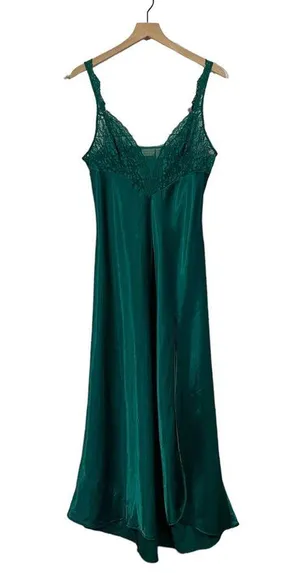 Victoria’s Secret Gold Label Lace Satin Gown - Green - Large thumbnail 5