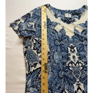 White House Black Market Dress Women Medium Blue White Paisley‎ Shift Casual thumbnail 6