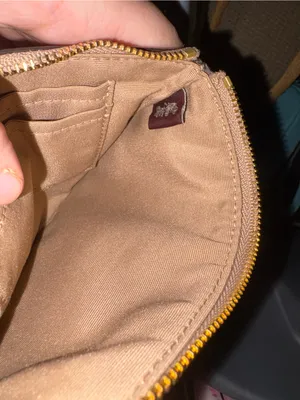Coach Pebbled Leather Wristlet in Taupe with Gold Logo thumbnail 7