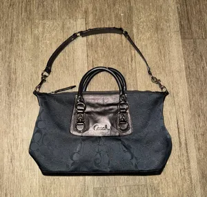 EUC Vintage Y2K Ashley Canvas Large Black Purse thumbnail 1