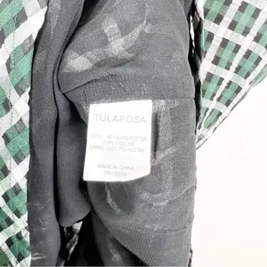Tularosa One Shoulder Mini Dress Women's Size M‎ Green Plaid Wedding Guest thumbnail 8