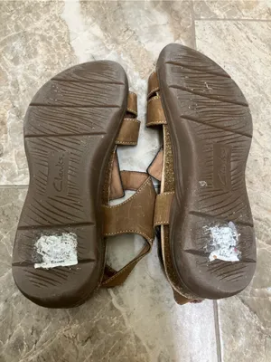 Clarks Women's April Cove Sandal Brown Leather 8.5 Adjustable Comfort Wedge Shoe thumbnail 6