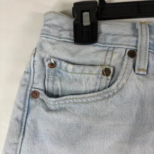 Levis 501 Original Light Denim Cut Off‎ Short High Rise Button Fly Momcore 27 thumbnail 13