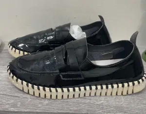 Ilse Jacobsen Tulip Black Patent Loafers Scalloped Sole Slip‎ On Shoes Size 36 thumbnail 1