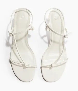 H&M Cream Strappy Knot Sandals for Women thumbnail 1