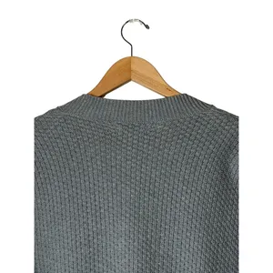 Aerie Varsity Sweater Women Medium Grey Cotton Waffle Knit Button Front Cardigan thumbnail 6