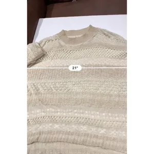 ABV) BILLABONG sweater women's size‎ S white open weave boxy small women thumbnail 5