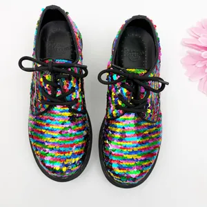 Dr. Martens 1461 Pascal Rainbow To Silver Sequin Oxfords Lace Up Shoes thumbnail 2