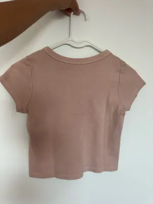 Brandy Melville/John Galt Pink Cropped Baby Tee thumbnail 2