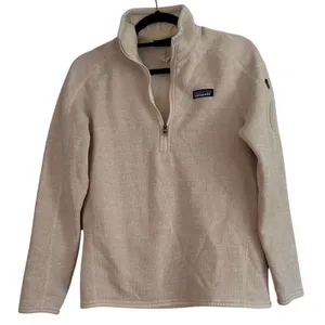 Patagonia Better‎ Sweater 1/4 Zip Pullover Fleece Jacket Oatmeal Beige Womens thumbnail 1