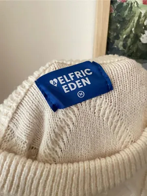 Aelfric Eden Chunky Cable Knit Oversized Fisherman Sweater Cream Medium thumbnail 2