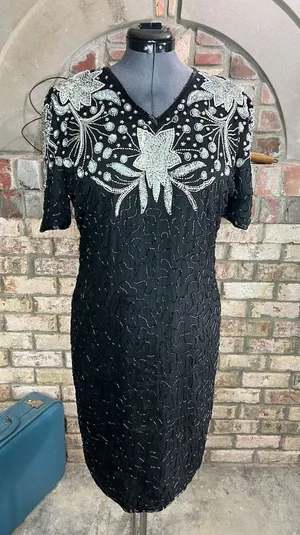 Ross formal dress prom beaded silk 1990s NWT thumbnail 1