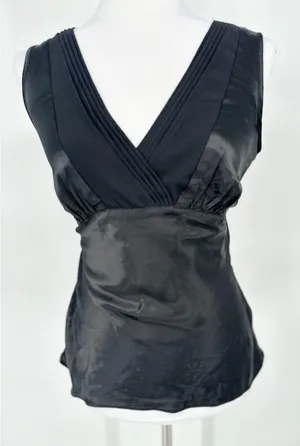 Vintage Y2K Babydoll Tie Back Top Size Small Black Fairy Grunge Whimsygoth Emo‎ thumbnail 1