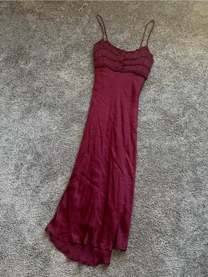 Astr Burgundy Maxi Dress with Spaghetti Straps thumbnail 2