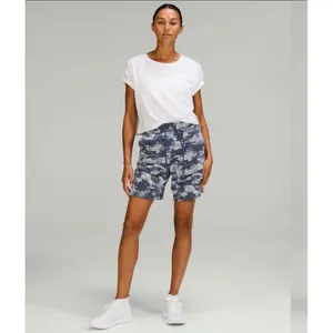 Lululemon Loungeful High-Rise Short 7" Heritage Camo Wash WP Blue Multi Size‎ 16 thumbnail 5