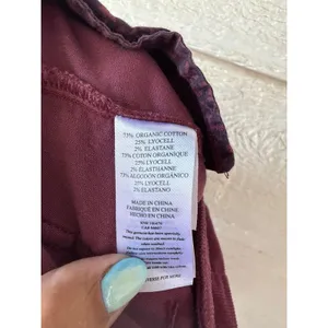 Faherty Women Plum Burgundy Organic Cotton Wide Leg Corduroy Pants Size 25 thumbnail 5