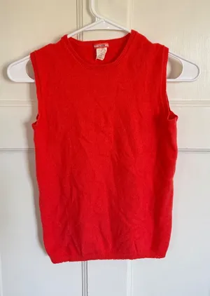 J.Crew‎ coral pink cashmere tank size medium thumbnail 1