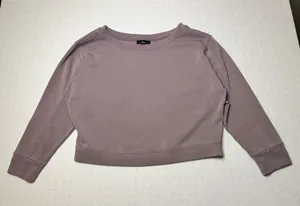 Lulus Cropped Crewneck Sweatshirt Women’s Medium Purple Fleece Pullover thumbnail 1